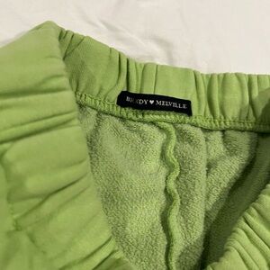 Brandy Melville Lime Green Fleece Jogger Sweat Pants